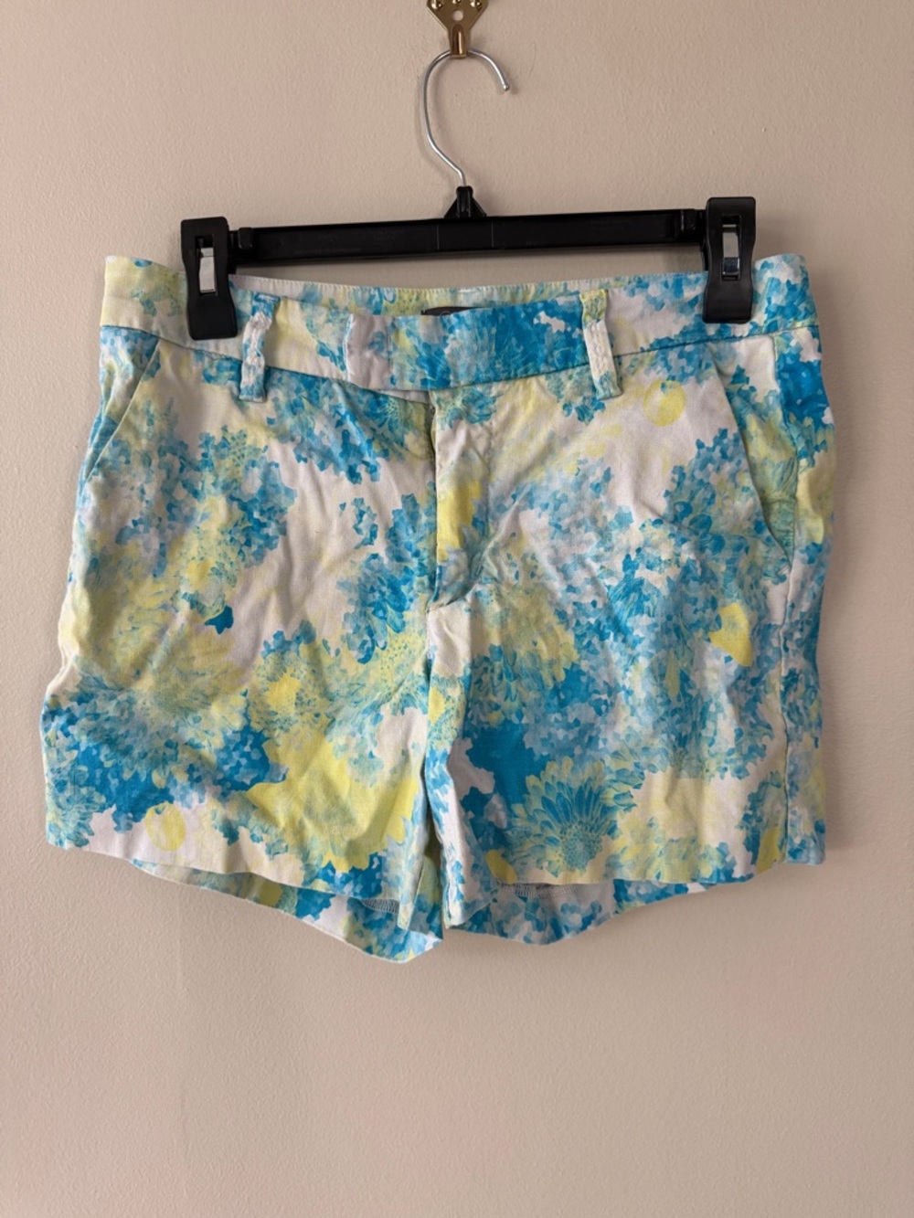 Level 99 Floral Print Bermuda Shorts - Blue & Yellow